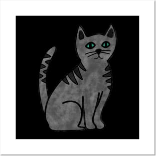 Gray Tabby Cat Posters and Art